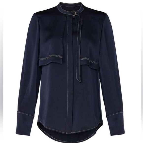 Navy Blouse with Blue - Picture 5 of 5